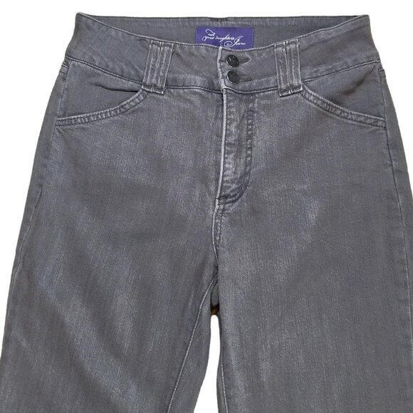 NYDJ Low Mid Rise Double Button Flared Denim Jeans Size 4 Gray - Picture 5 of 7